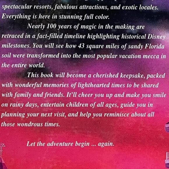 Vtg WALT DISNEY WORLD picture book and history and outlook for future LIKE NEW - Picture 6 of 9